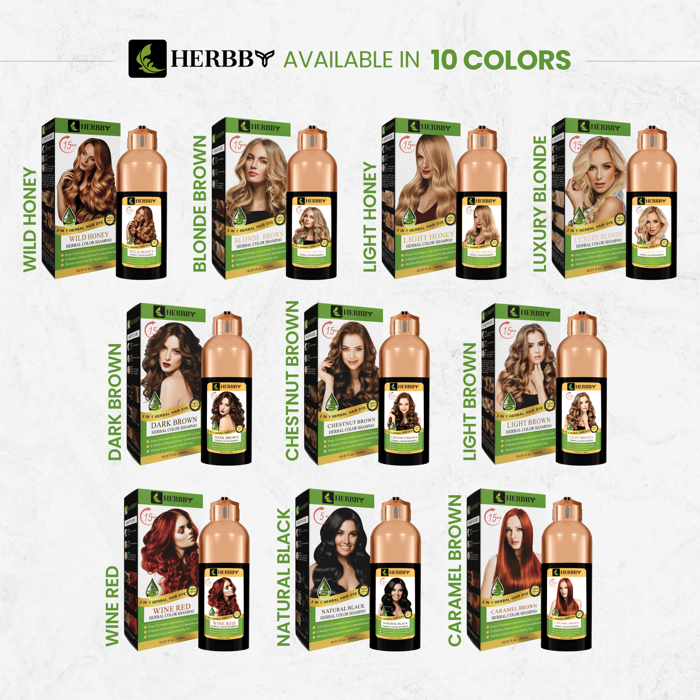 Hair Color Shampoo for Gray Hair Coverage & Color Transformation with 9 Herbal Extracts – Long Lasting (6-8 Weeks), Shiny, Evenly Colored, Instant Hair Dye Shampoo & Conditioner in Minutes, Nonstick to Scalp 500 ML (Caramel Brown Color)