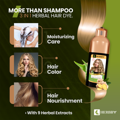 Hair Color Shampoo for Gray Hair Coverage & Color Transformation with 9 Herbal Extracts – Long Lasting (6-8 Weeks), Shiny, Evenly Colored, Instant Hair Dye Shampoo & Conditioner in Minutes, Nonstick to Scalp 500 ML (Blonde Brown Color)